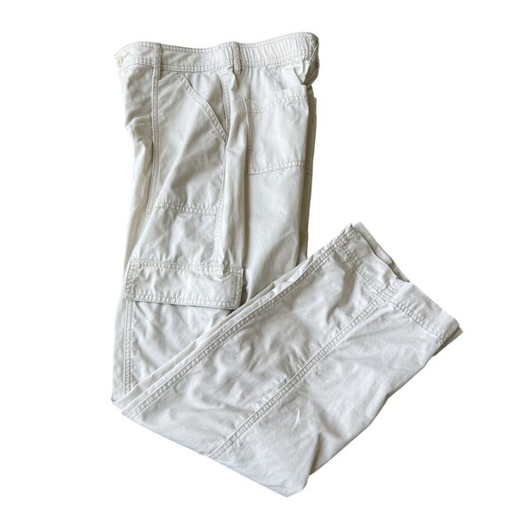 Vintage Abercrombie & Fitch Womens Y2K 27 US 4 Cream Utility Cargo Khaki Pants - Picture 7 of 14
